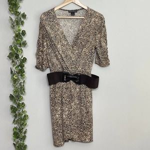 JESSICA HOWARD | DRESS SIZE 14P BROWN TAN WITH BELT